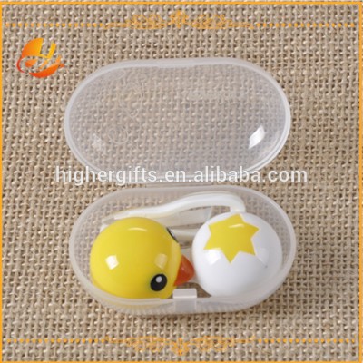 Cute small chicken and egg shaped cheap plastic cute contact lenses case/box