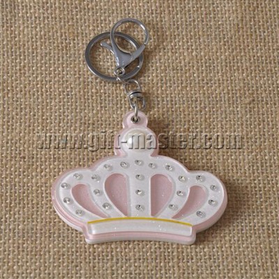 Crown Shape Acrylic Keychain With Mirror For Young Ladies